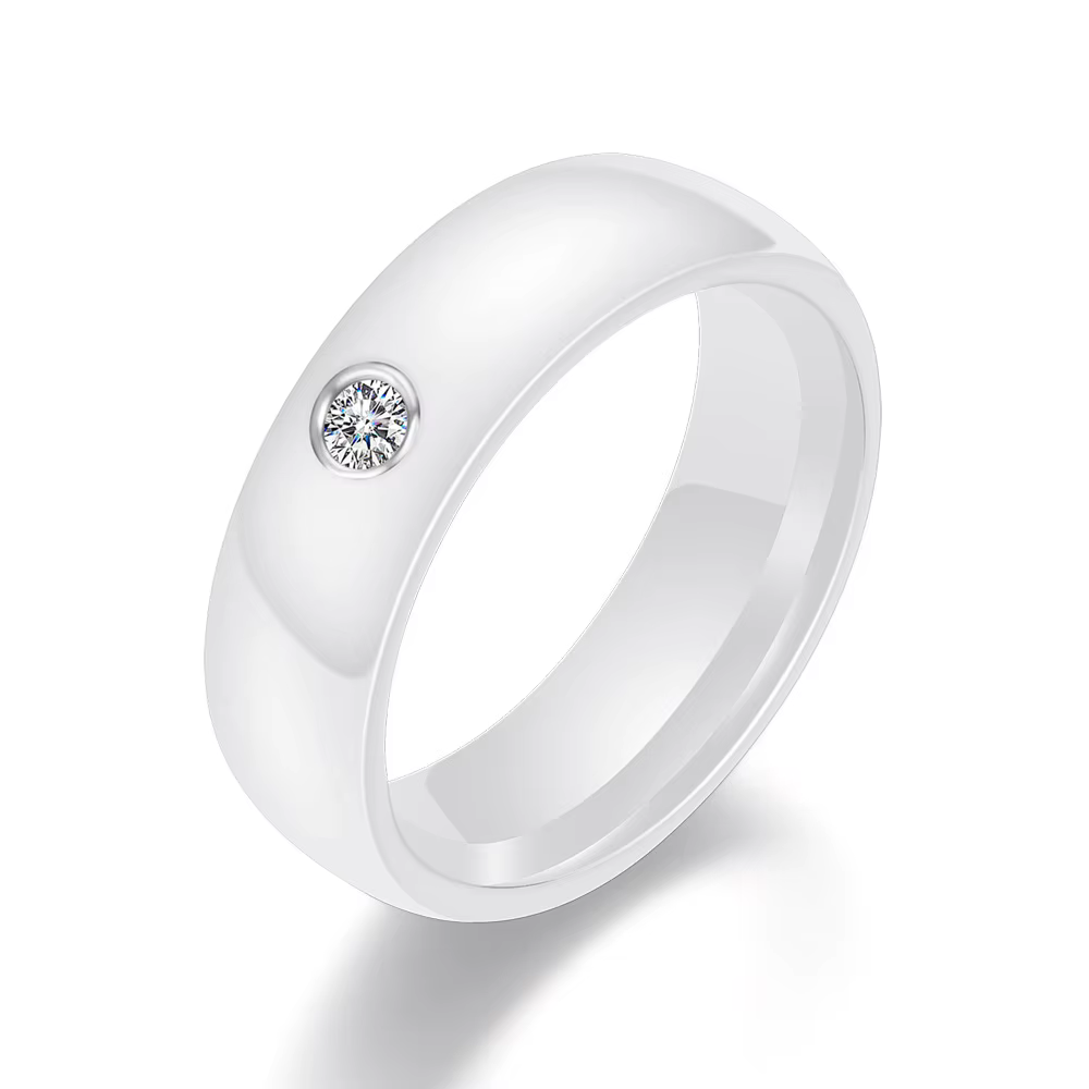 Bague en céramique noire et blanche en Zircon pour femmes, bijoux imperméables, meilleur cadeau pour