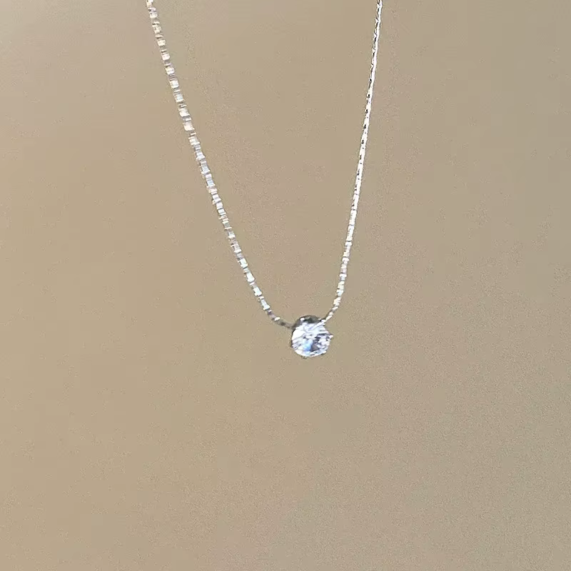 Collier de luxe avec pendentif en Zircon pour femmes, classique, Simple, couleur or, en acier inoxyd