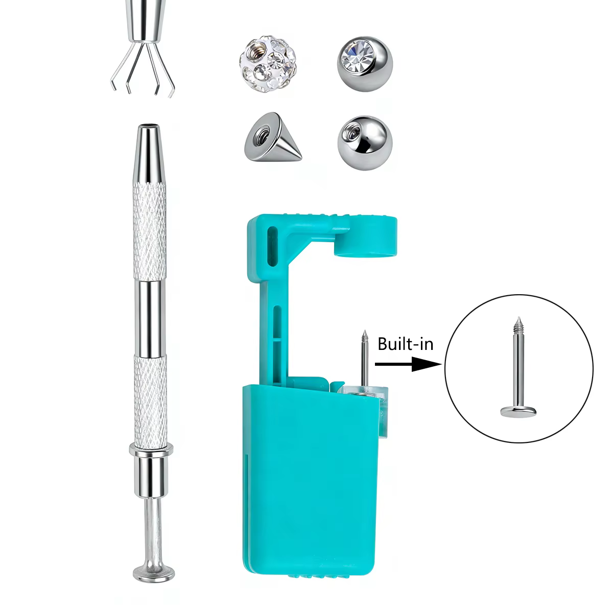 Kit de bijoux pour piercing des lèvres et des oreilles, comprenant un pistolet de perçage pour le ne