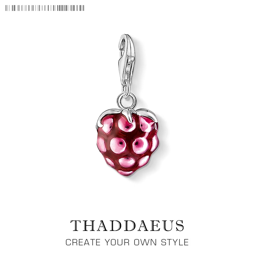 Pendentifs à breloques en forme de framboise rouge pour femmes, bijoux romantiques en argent Sterlin