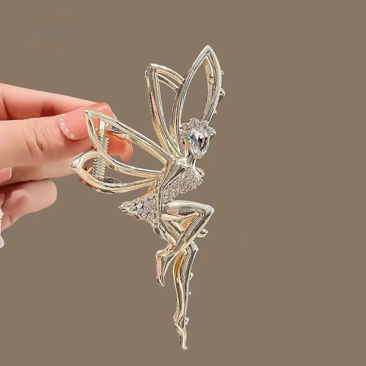 Pince à cheveux elfe en métal pour femmes, pince à crabe, épingle à cheveux en cristal Zircon, acces