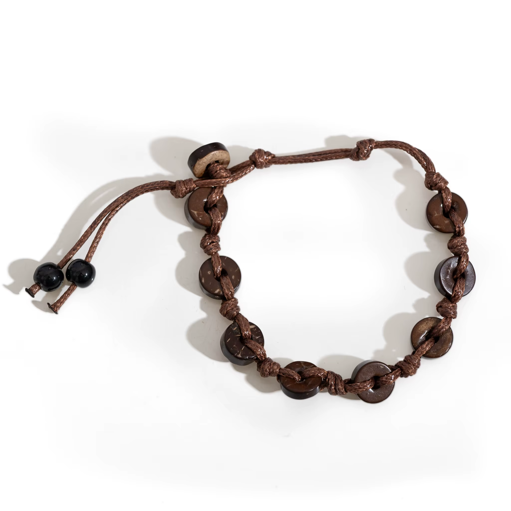 Bracelet Vintage en perles de bois et céramique pour hommes, bijoux ethniques Boho tissés à la main 