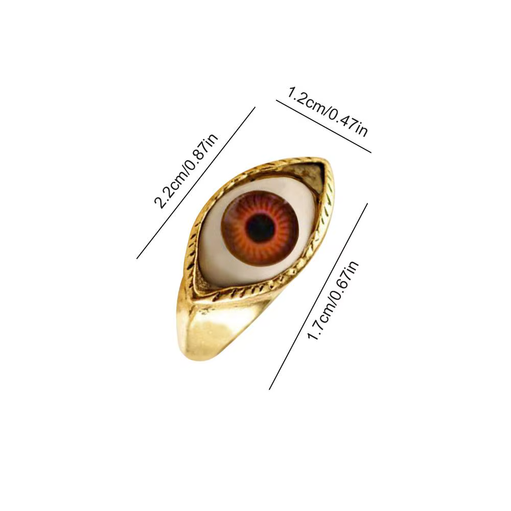 Bague œil bleu géométrique en alliage, style punk rétro, personnalisée et exagérée pour femme, acces