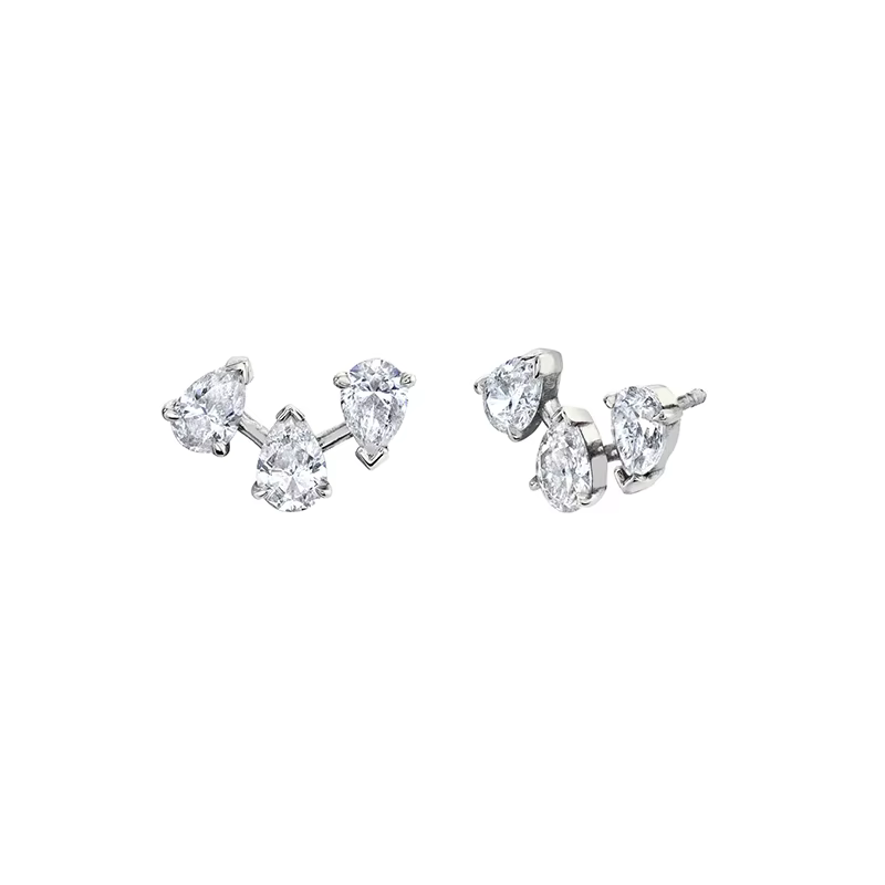Boucles d'oreilles clous Smyoue tendance en zircon taille poire D VVS1, étincelantes pour mariée, bi