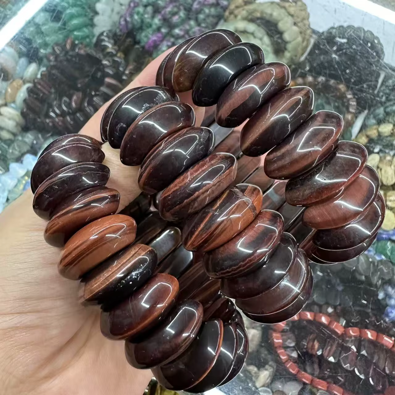 Pierre naturelle AAA de bonne qualité, jaspe rouge, cristal Onxy noir, Fluorite, énergie charmante, 