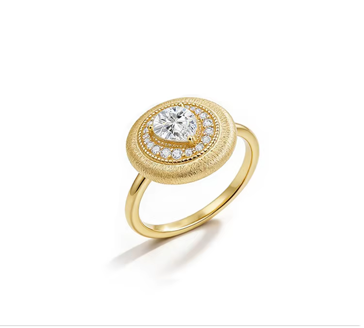 JEWELLWANG – bague en saphir blanc pour femme, cadeau, style palais royal, artisanat italien brossé,