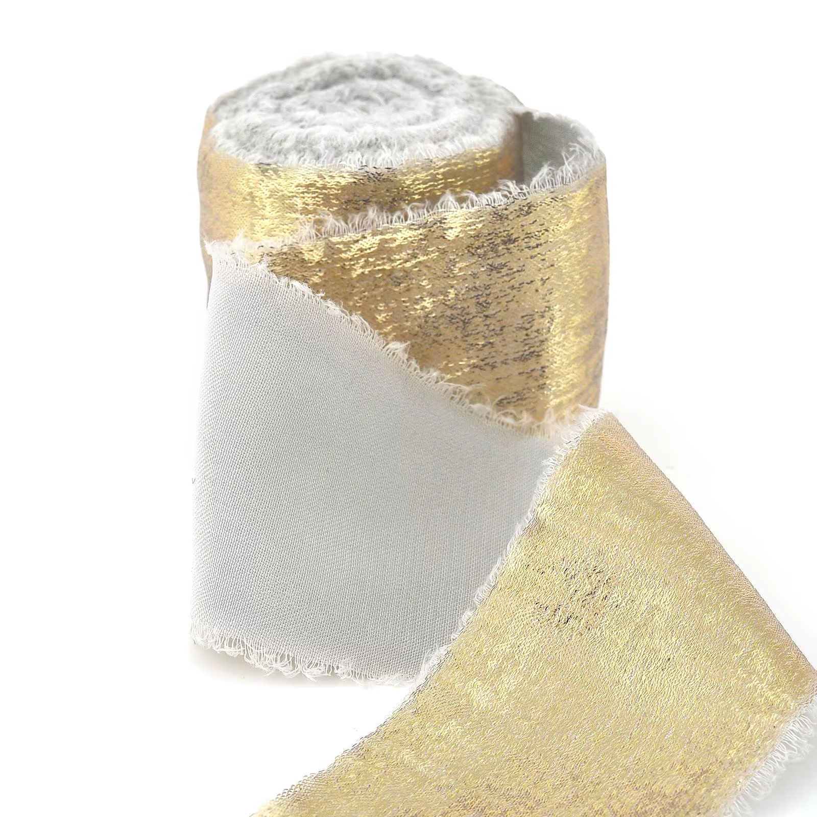 Rouleau de ruban en soie déchiré à la main, 5 m/rouleau, emballage de Bouquet de nœud papillon pour 