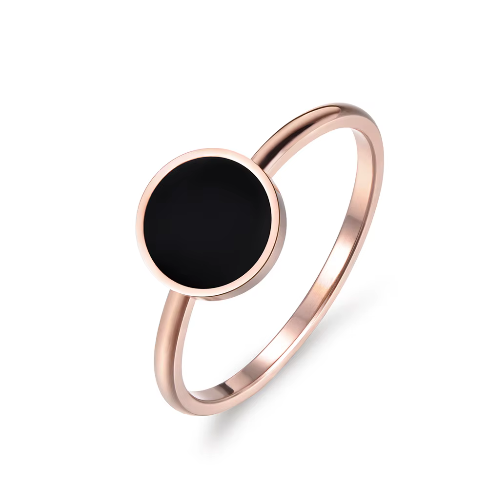 AENINE – bague de fête bohémien pour femmes et filles, tendance, couleur or Rose, ronde, pierre acry