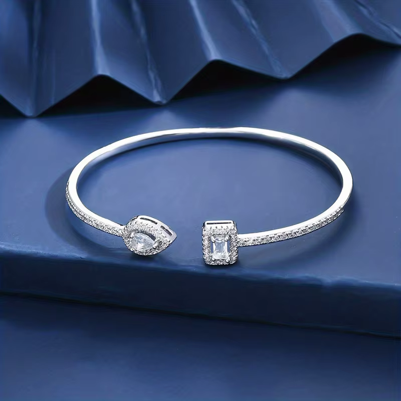 Bracelets Moissanite taille émeraude 2ct pour femmes, élégants, diamant solide, argent s925, délicat