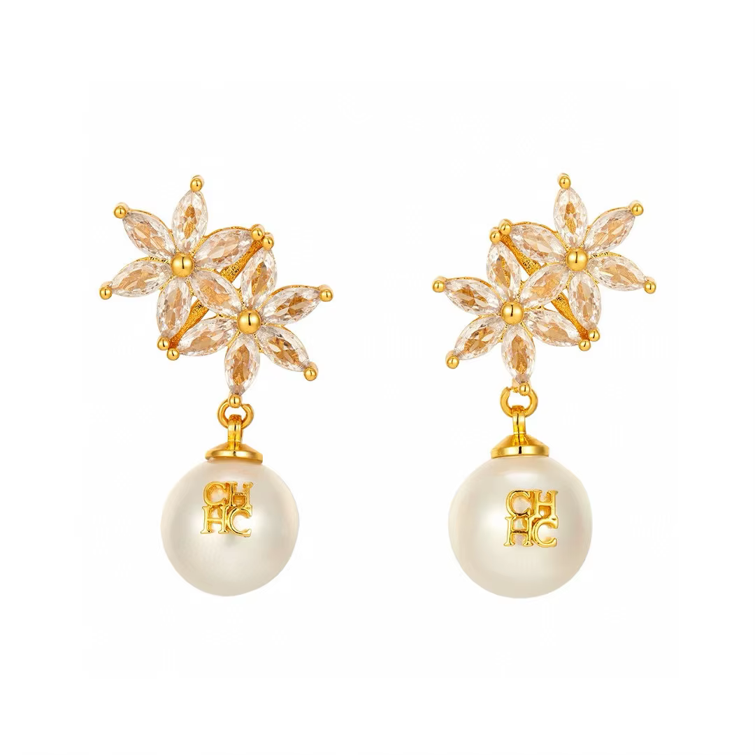 Boucles d'oreilles élégantes en perles pour femmes, bijoux en alliage de luxe à la mode, Station ind