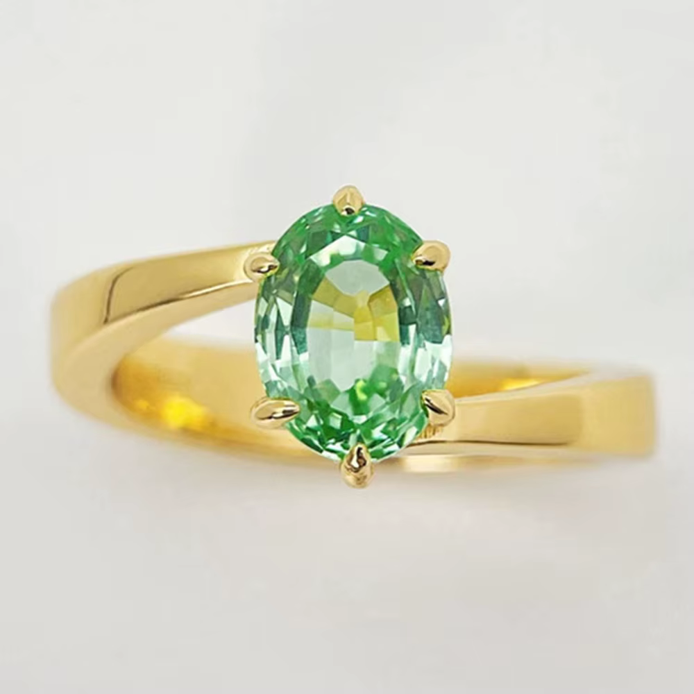 Wong Rain – bague Vintage en argent Sterling 925 massif, coupe ovale, 8x6 MM, 2 carats, saphir vert,