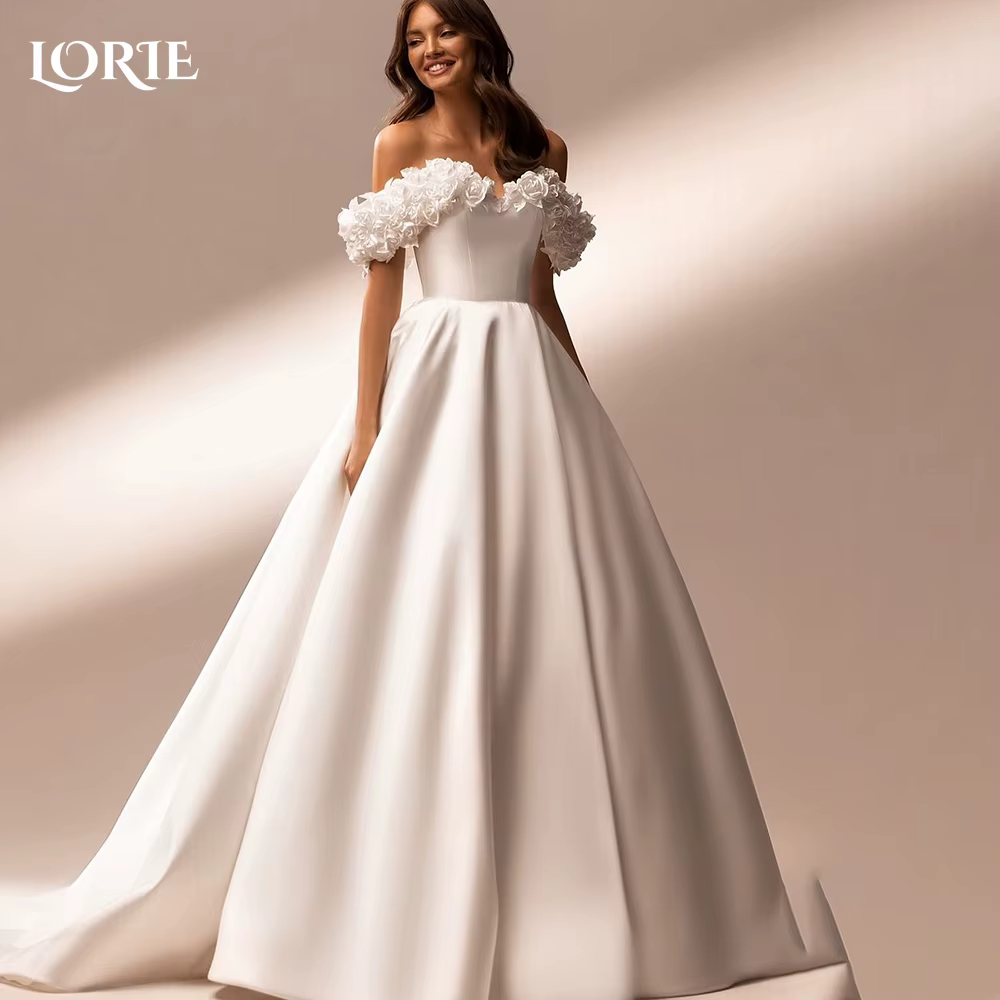 LORIE-Robe de mariée vintage en dentelle, ligne A, dos nu, personnalisée, pour les patients, quelle 