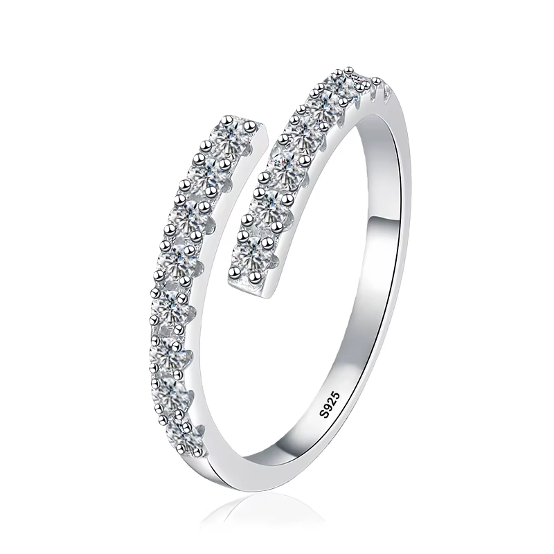 NeeTim – bague Eternity D VVS1 Moissanite pour femmes, en argent Sterling 925 plaqué or blanc, brelo