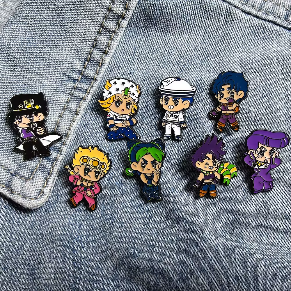 Broche JoJo Jotaro Kujo Giorno Giovanna Joseph Joestar, épingles émaillées SBR Johnny Joestar, badge