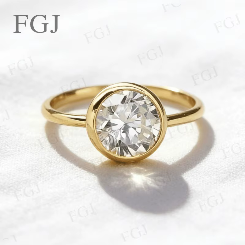 Bague en moissanite certifiée GRA, argent sterling 925, ronde, 9 mm, 3 carats, couleur D, VVS1, bagu