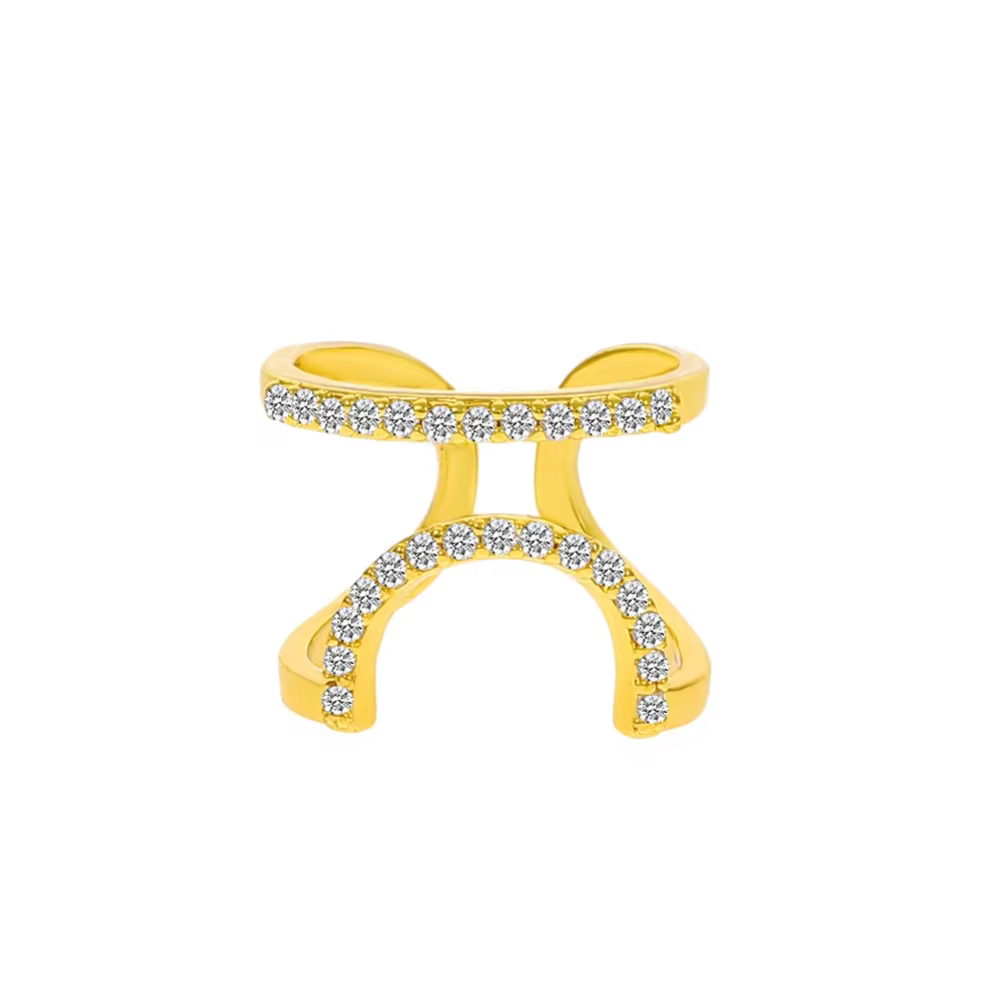 Anneau d'ongle en Zircon incrusté de cuivre, anneau de manucure pour femmes, bijoux de fête tendance