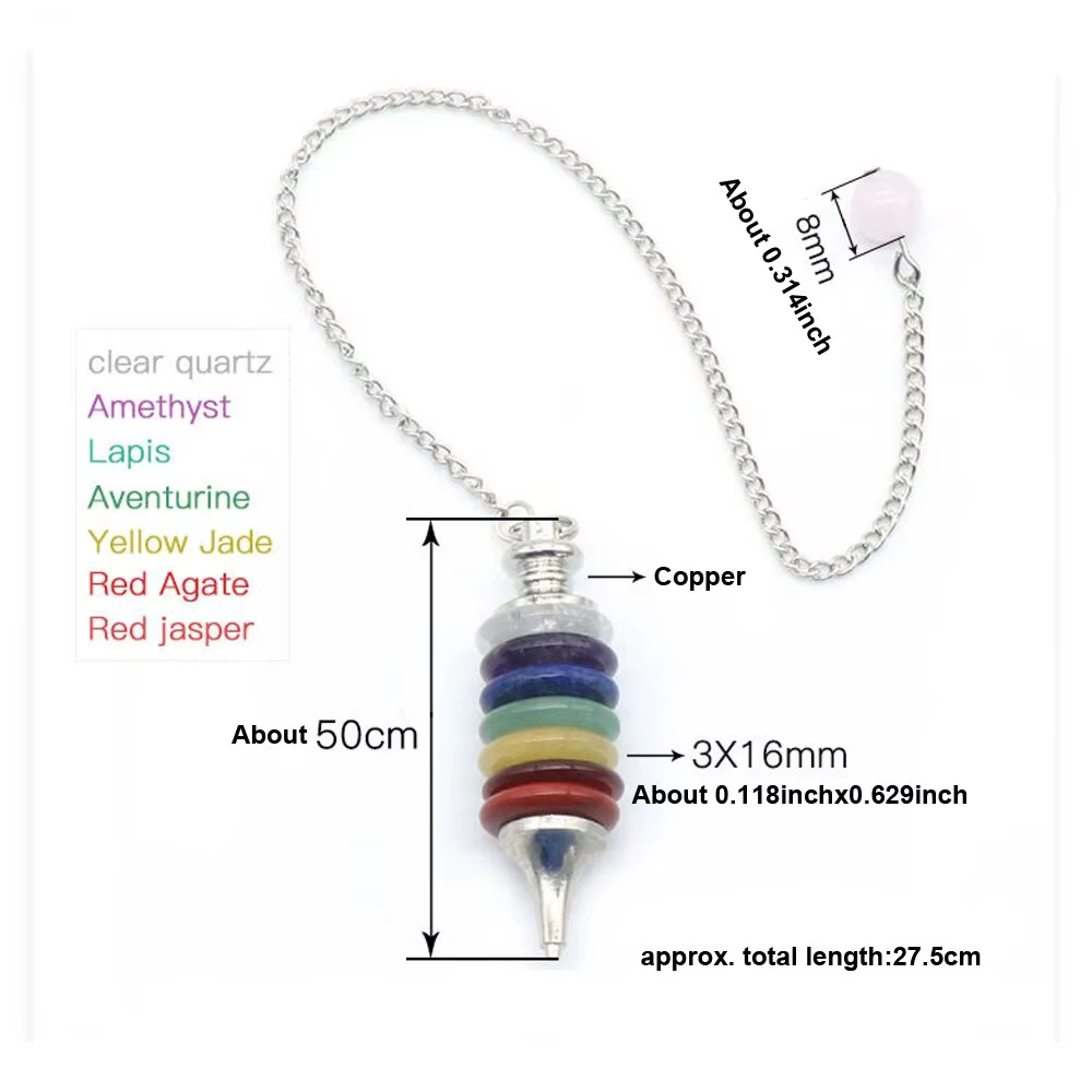 Pierre naturelle cristal Quartz pierre colorée pièce ronde pendentif spirituel amovible Yoga pierre 