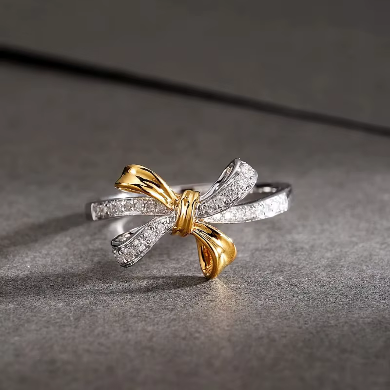 Bague papillon plaquée argent 925 pour femme, classique, rose, minimaliste, cadeau de travail de la 