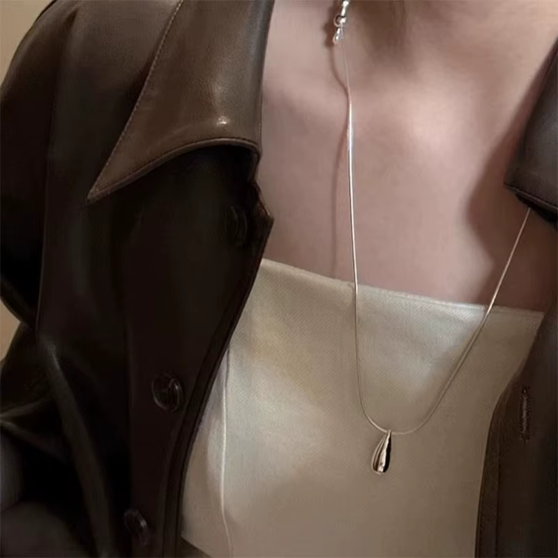 Collier de luxe en argent Sterling 925 pour femmes, chaînes de pull, pendentif Simple et polyvalent,