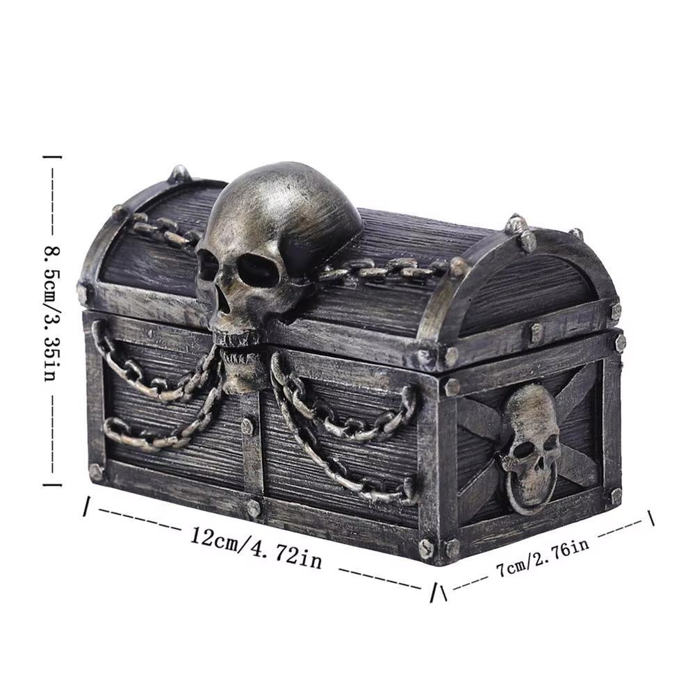 Wisure-Boîte de rangement gothique en résine pour bijoux, coffret de collection avec crâne et equiTr