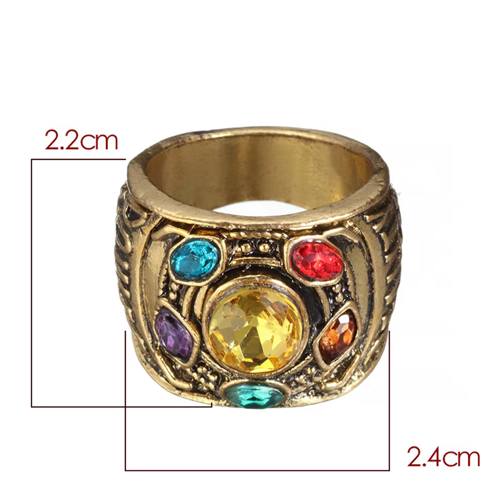 Offre spéciale mode hommes anneau de puissance Infinity Wars Thanos Cosplay Anime alliage anneau bij