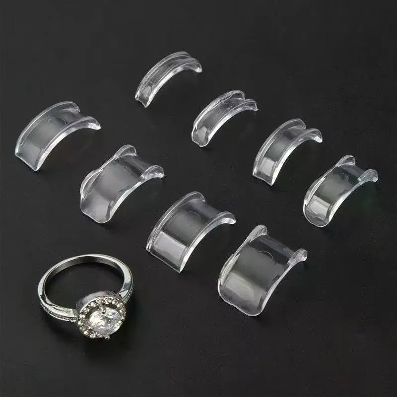 Ajusteur de taille de bague en silicone, 8 tailles, anti-perte, invisible, support de bague, réducte