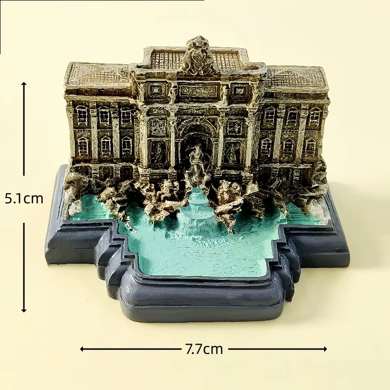 Fontaine Trevi Rome italie, Souvenirs artisanaux en résine, ornement de bureau, bâtiments de Table i