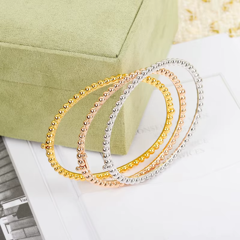 Bracelet classique en argent regardé 2022 pur, marque de luxe, perles en or rose, bijoux de mariage,