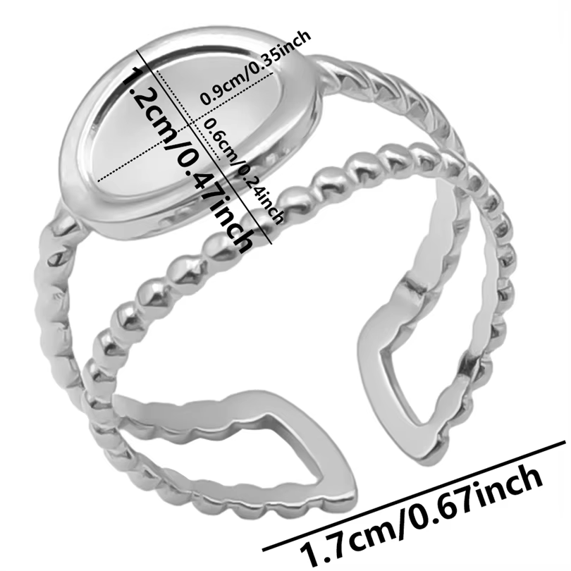 1/2 pièces mélange argent/or couleur ovale fleur soleil anneau en acier inoxydable anneaux pour femm