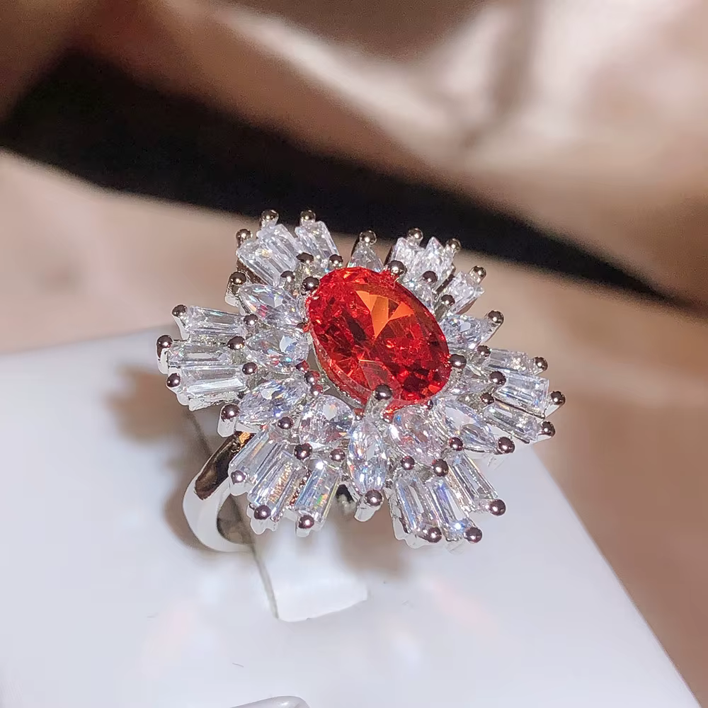 Bague de fiançailles en diamant brillant pour femme, bague réglable sans tour, bijoux de fête à la m