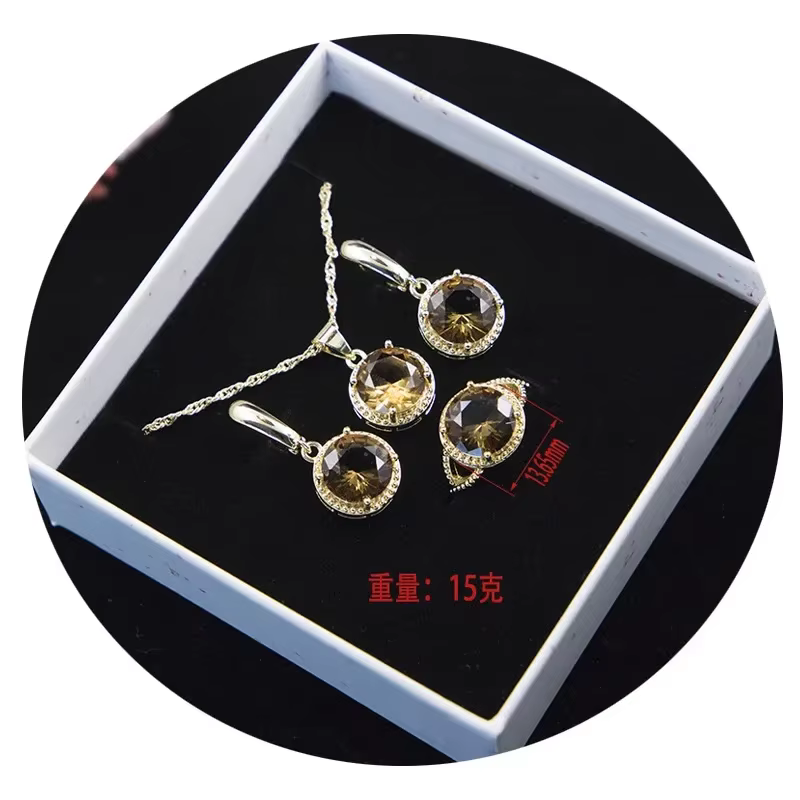 Ensemble de bijoux caméléon turc rond, coupe tanite, collier, boucles d'oreilles, hydrotalcite, styl