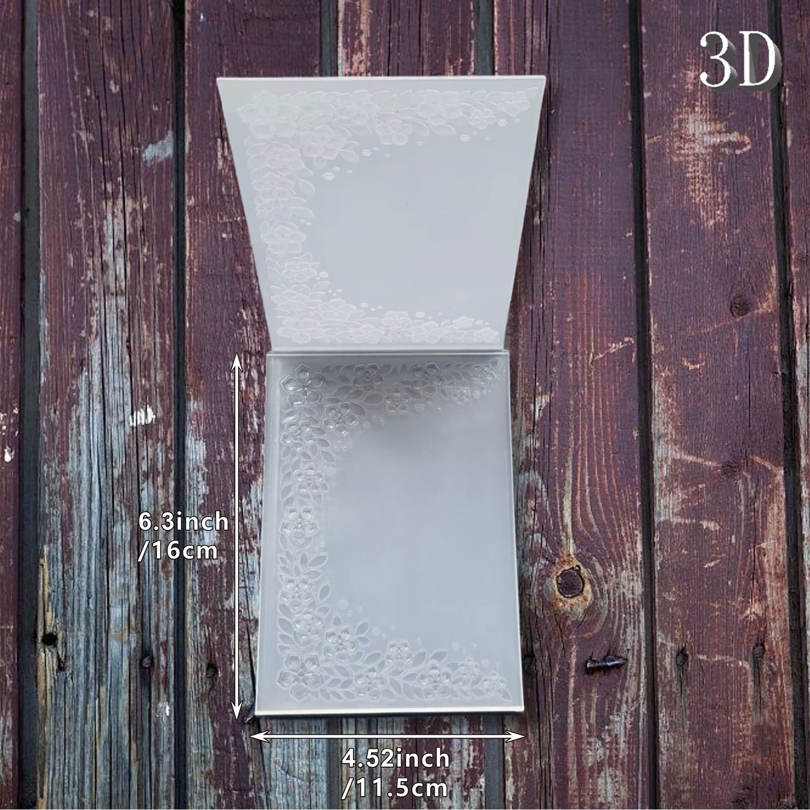 Dossier de gaufrage 3D floral symétrique élégant – Conception de motif de bordure d'invitation de ma
