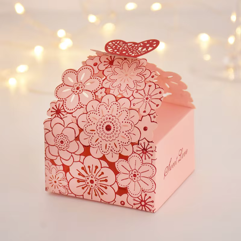 Boîtes à bonbons pour faveurs de mariage, boîtes d'emballage cadeau à chocolat papillon pour invités