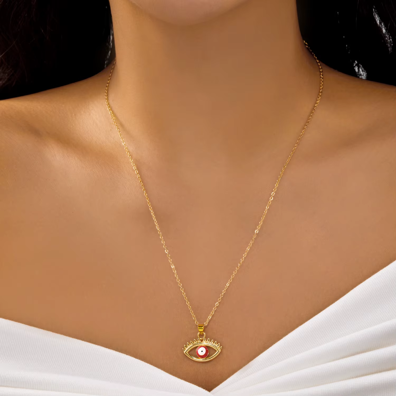 Collier de perles bleues mystique mauvais œil pour femmes, pendentif de protection coloré, carte en 