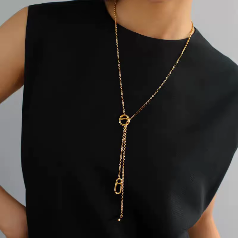 Collier long en grains de café pour femmes, pull, minimaliste, simple, bijoux élégants de haute qual