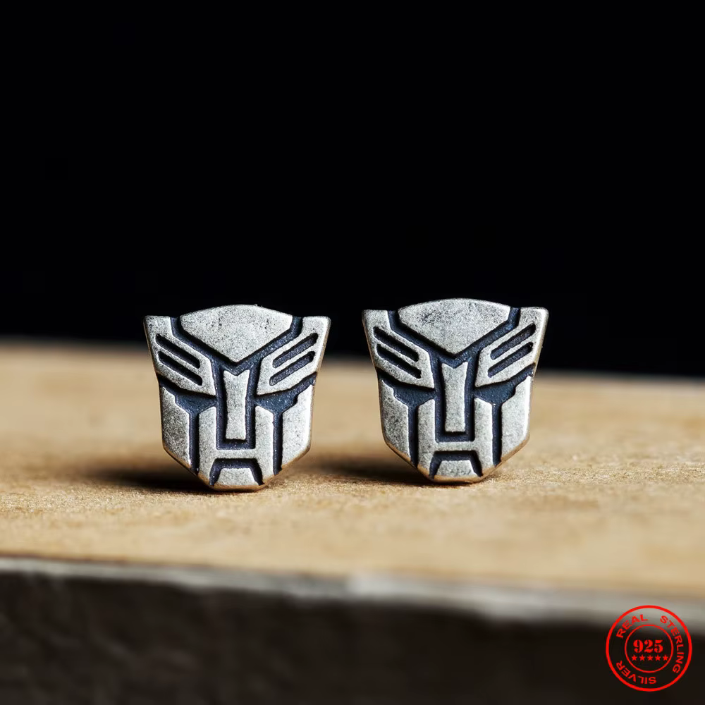 MKENDN délicat Mini Decepticons 925 en argent Sterling boucle d'oreille Vintage gothique personnalit
