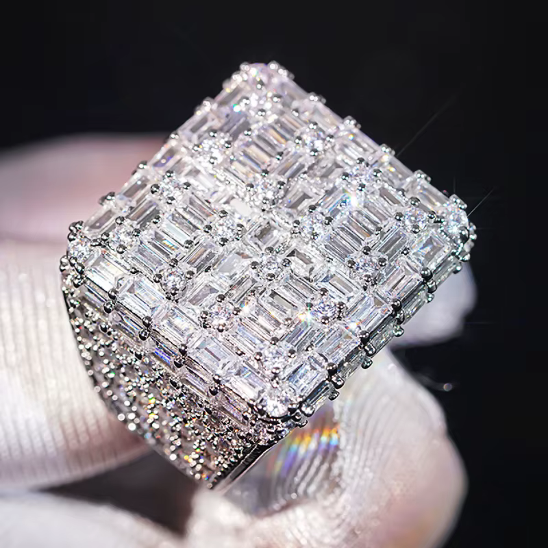 Huitan – bague géométrique Hyperbole pour femme, accessoires de fête d'anniversaire avec zircone bri