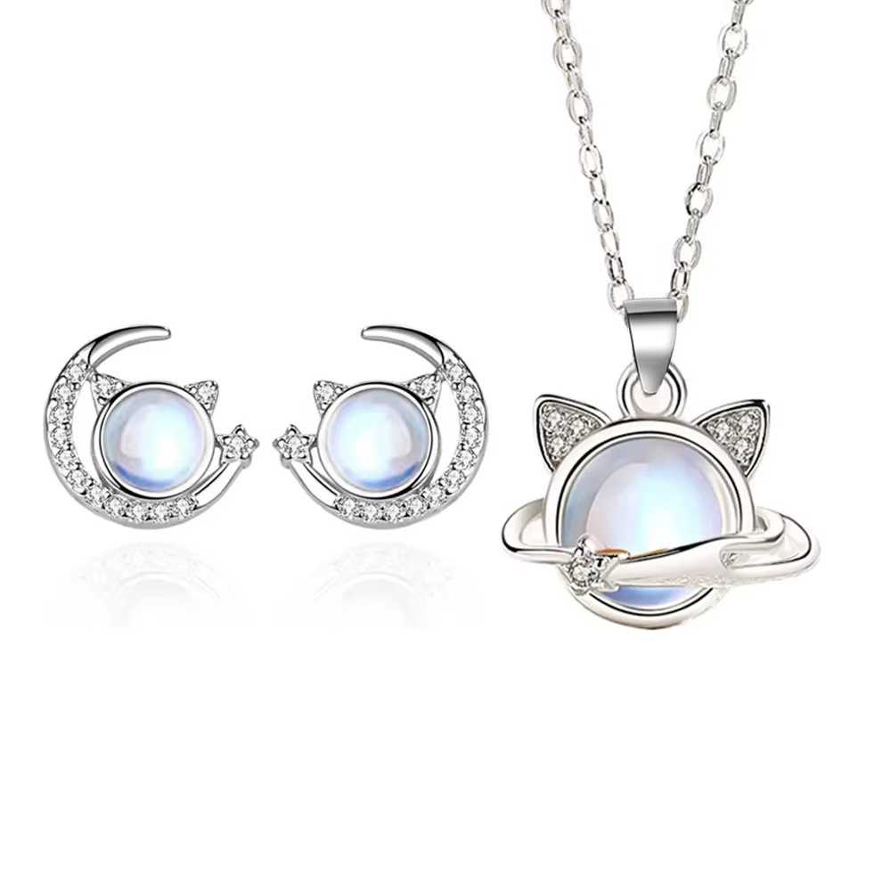 Andara-Ensemble de bijoux fins en argent regardé 925 pour femme, pendentif étoile et opale, collier 