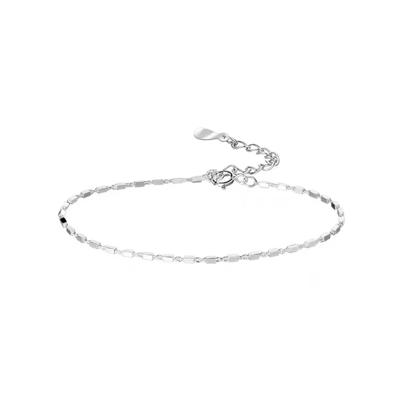 Bracelet carré en argent Sterling 925 pour femmes, géométrique à la mode et minimaliste, bijoux de l