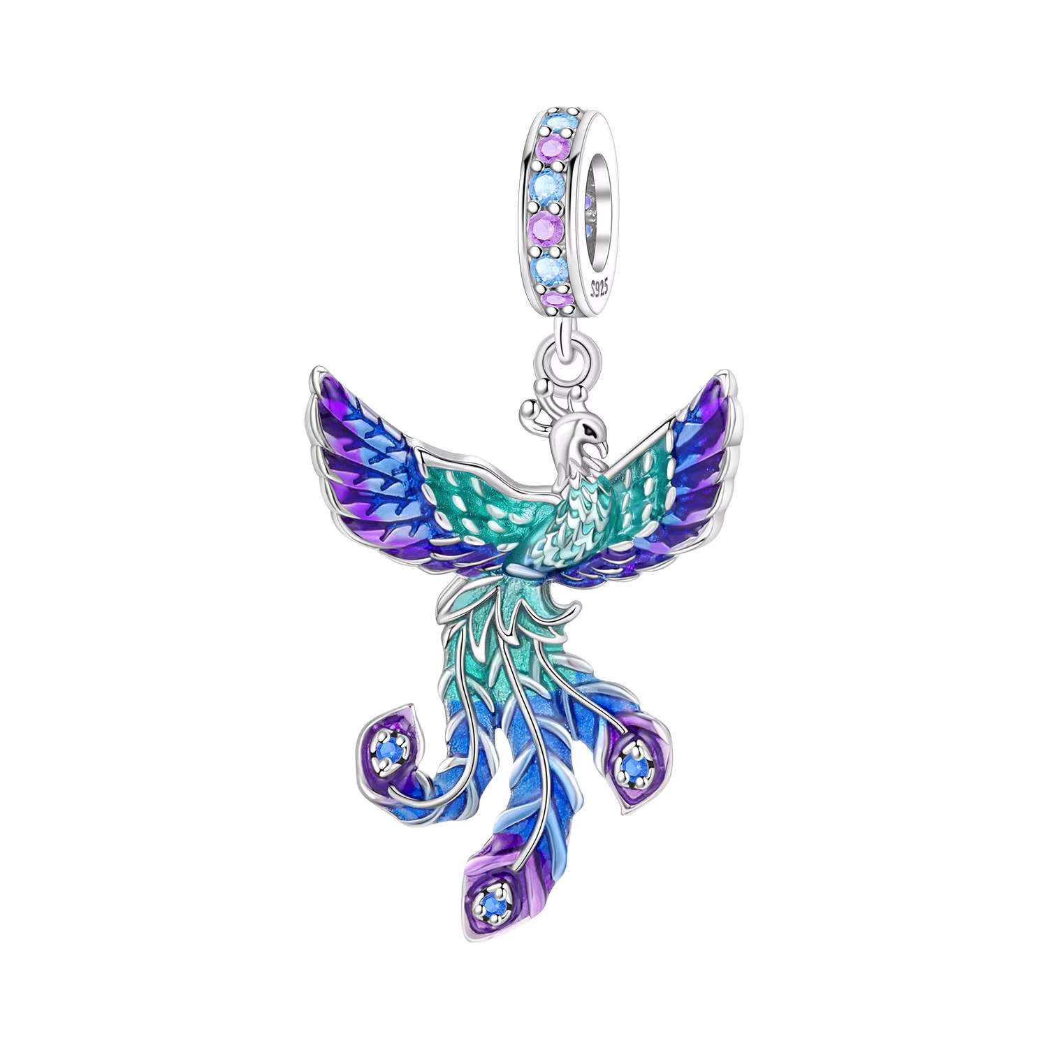 PANPOKI – breloques en argent Sterling 925, perles colorées en forme de phénix, pendentif adapté aux