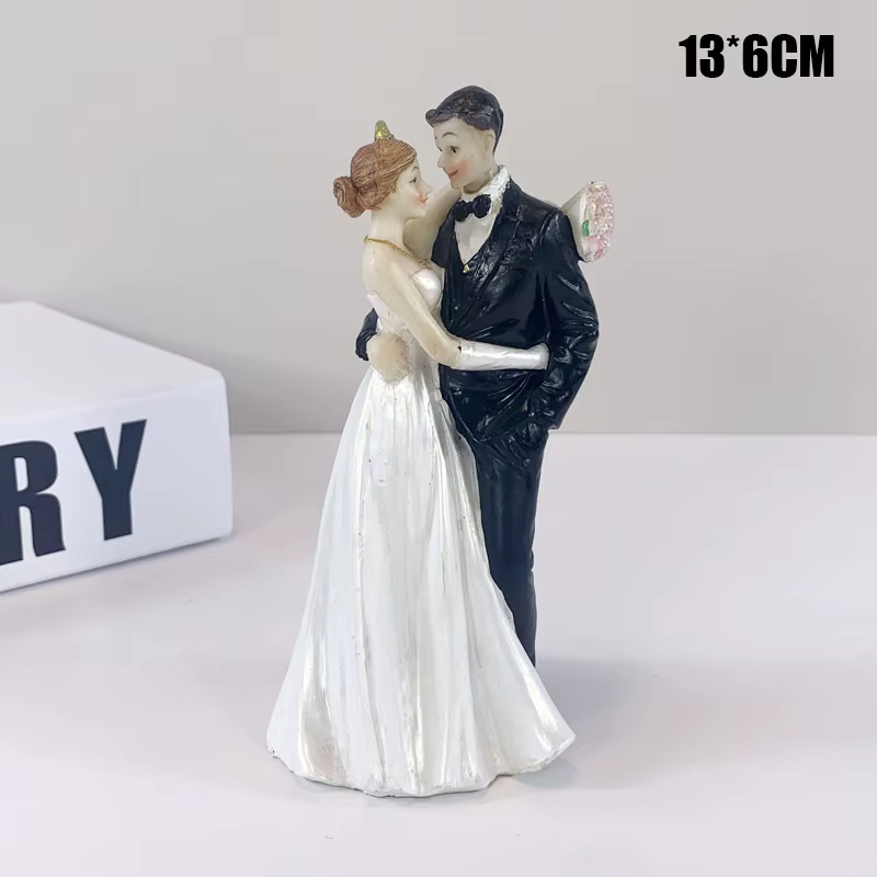 Décoration de gâteau de mariage élégante pour mariée et marié, adaptée aux décorations d'anniversair