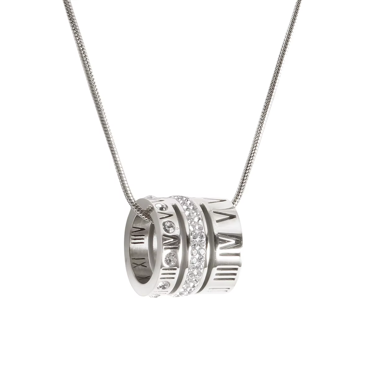 JOVO LOVE – collier à trois couches avec chiffres romains pour femmes et hommes, pendentif en crista