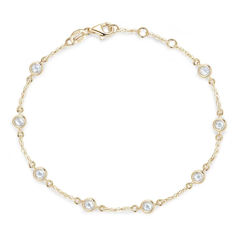 Kaletine – Bracelet en argent Sterling 925 pour femmes, avec CZ transparent, personnalisé, couleur o