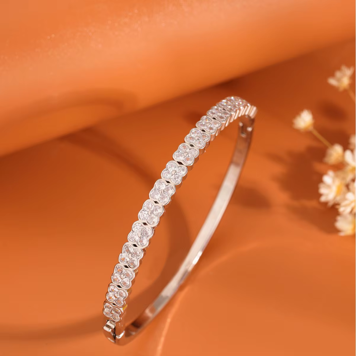 Bracelet en or plaqué 18 carats, bijoux de luxe, cœur en zircon, diamant, bracelet pour femmes