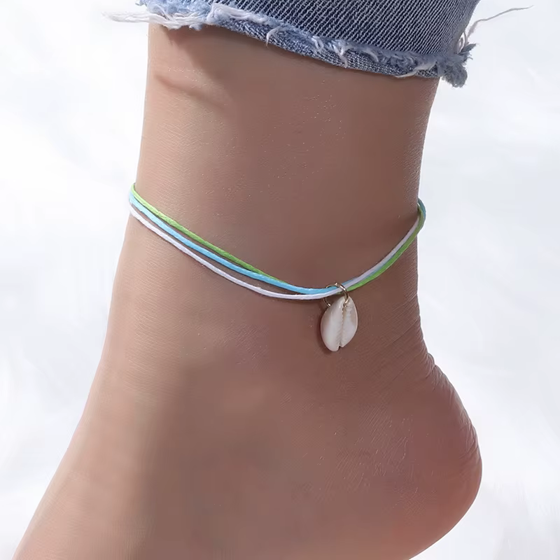 Bracelet de cheville en coquillage et étoile de mer pour femme, ensemble de bijoux de plage, pour l'
