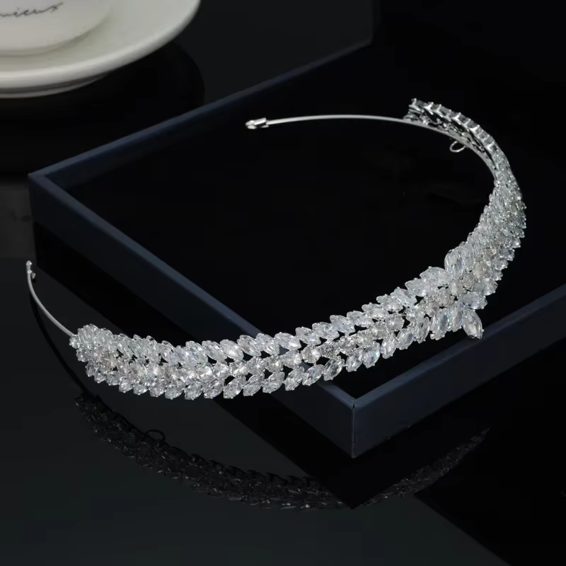 Diadèmes de mariée de luxe pour mariage, pièce de sauna, patients en cristal, couronnes de bande de 