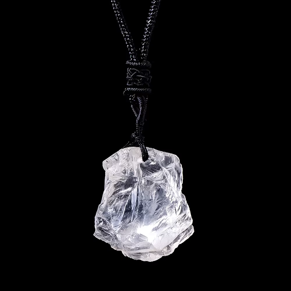 Collier pendentif en cristal naturel pour la Protection, amulette en pierre de Quartz de guérison Re