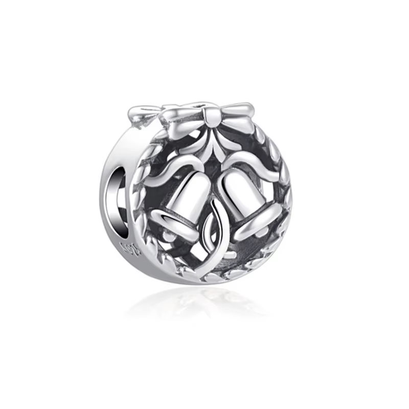 Breloques de Noël en Argent S925 pour Bracelet – Renne, Père Noël, Cloche, Sapin, Pingouin, Flocon d