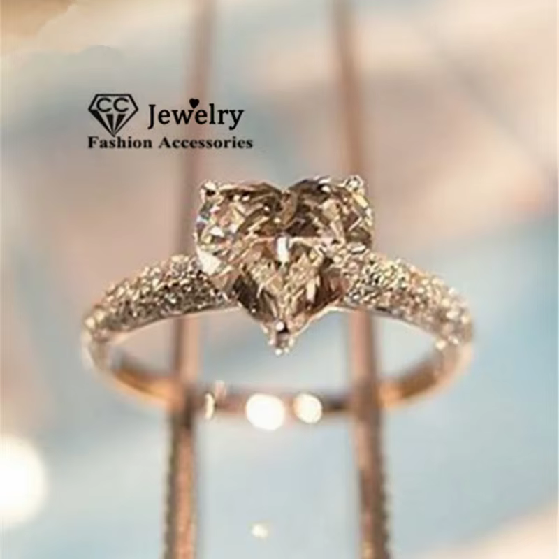 Anneaux coeur pour femmes mariée mariage Bijoux de mode bague de fiançailles zircon cubique élégant 