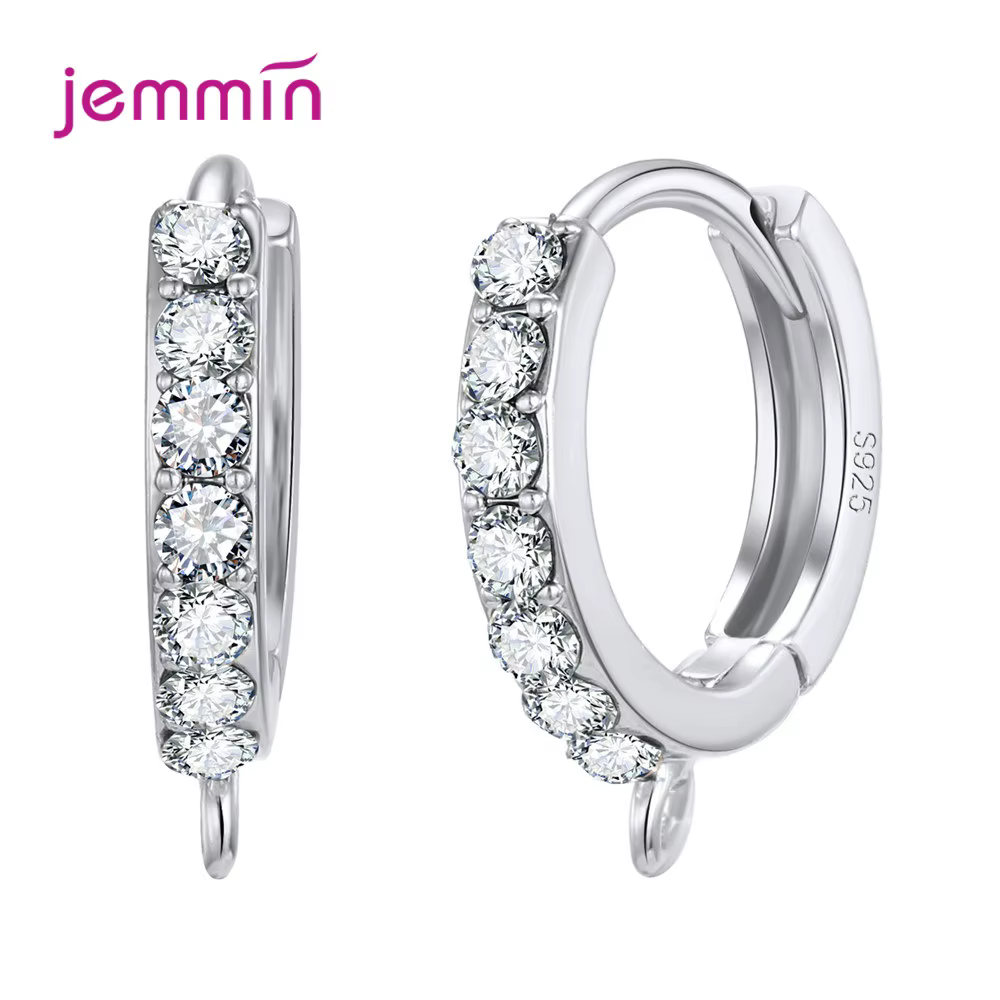 Résultats de boucles d'oreilles en argent 925, accessoires de bijoux de haute qualité, cristal brill